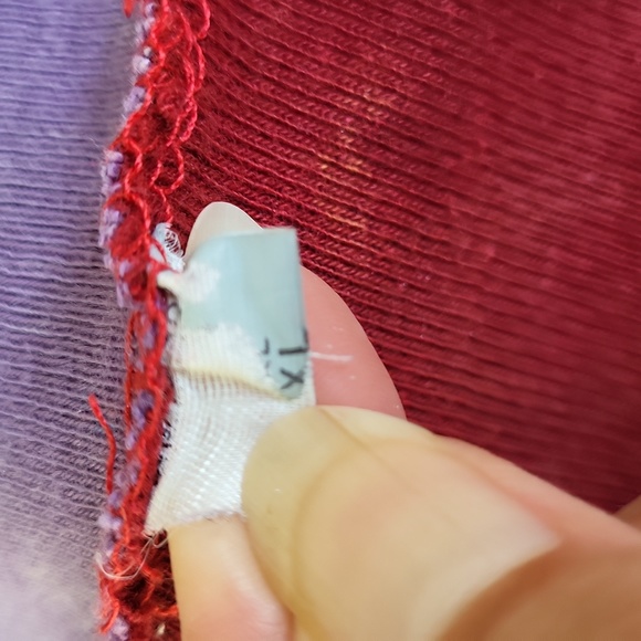 Ladies tie dye cotton zip hoodie, boho, layered stitching, multicolored, sz XL - Picture 13 of 14